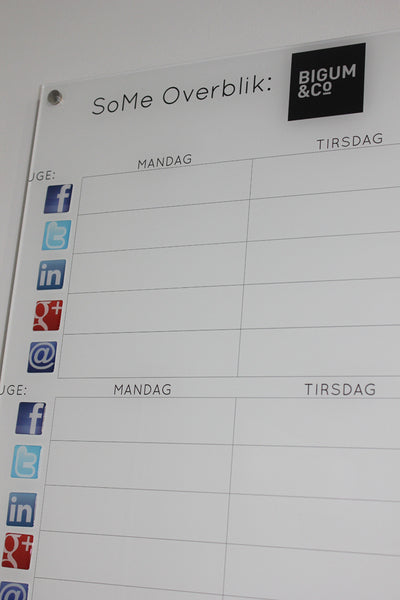Ukeplan og tavler for bedrifter