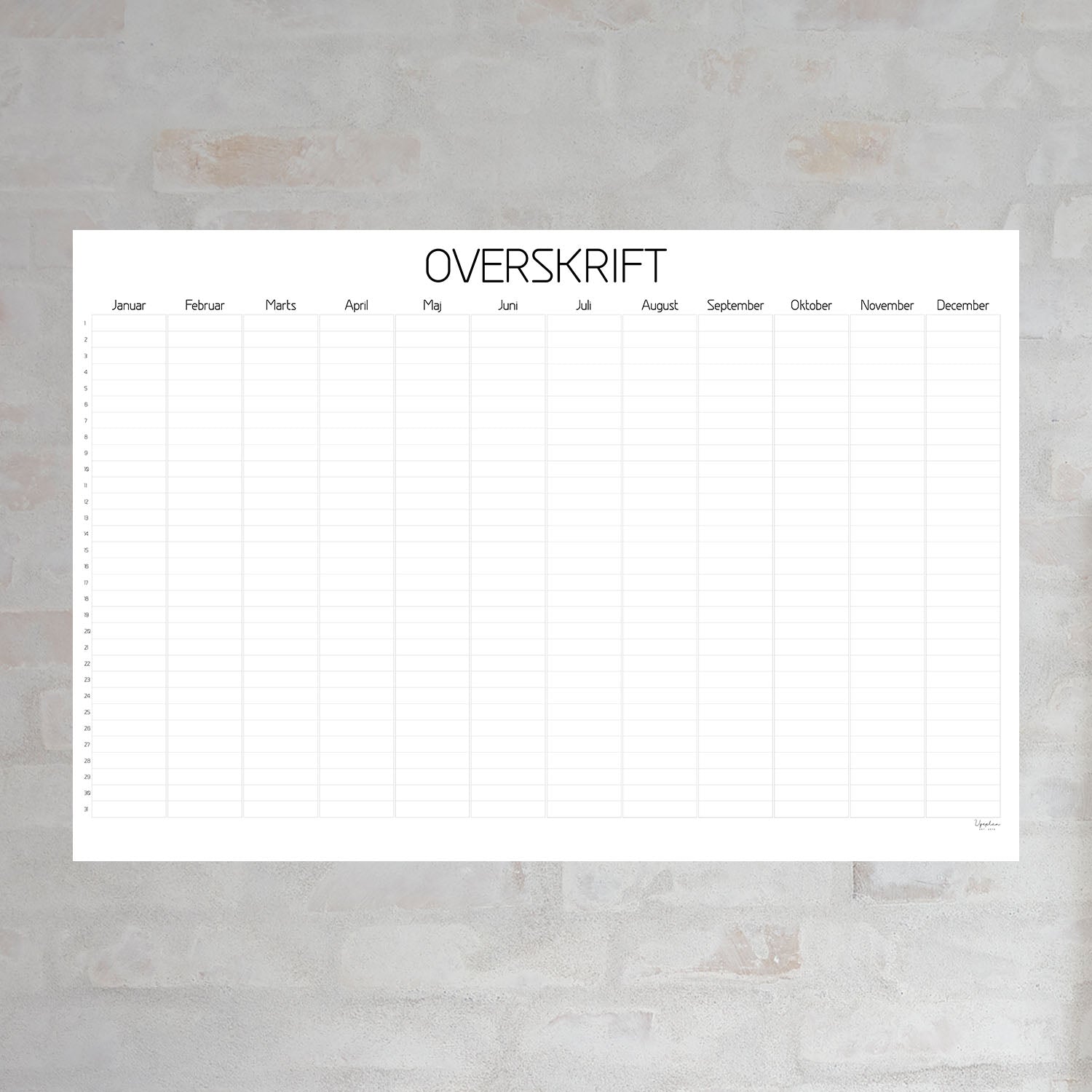Årskalender, Klassisk liggende