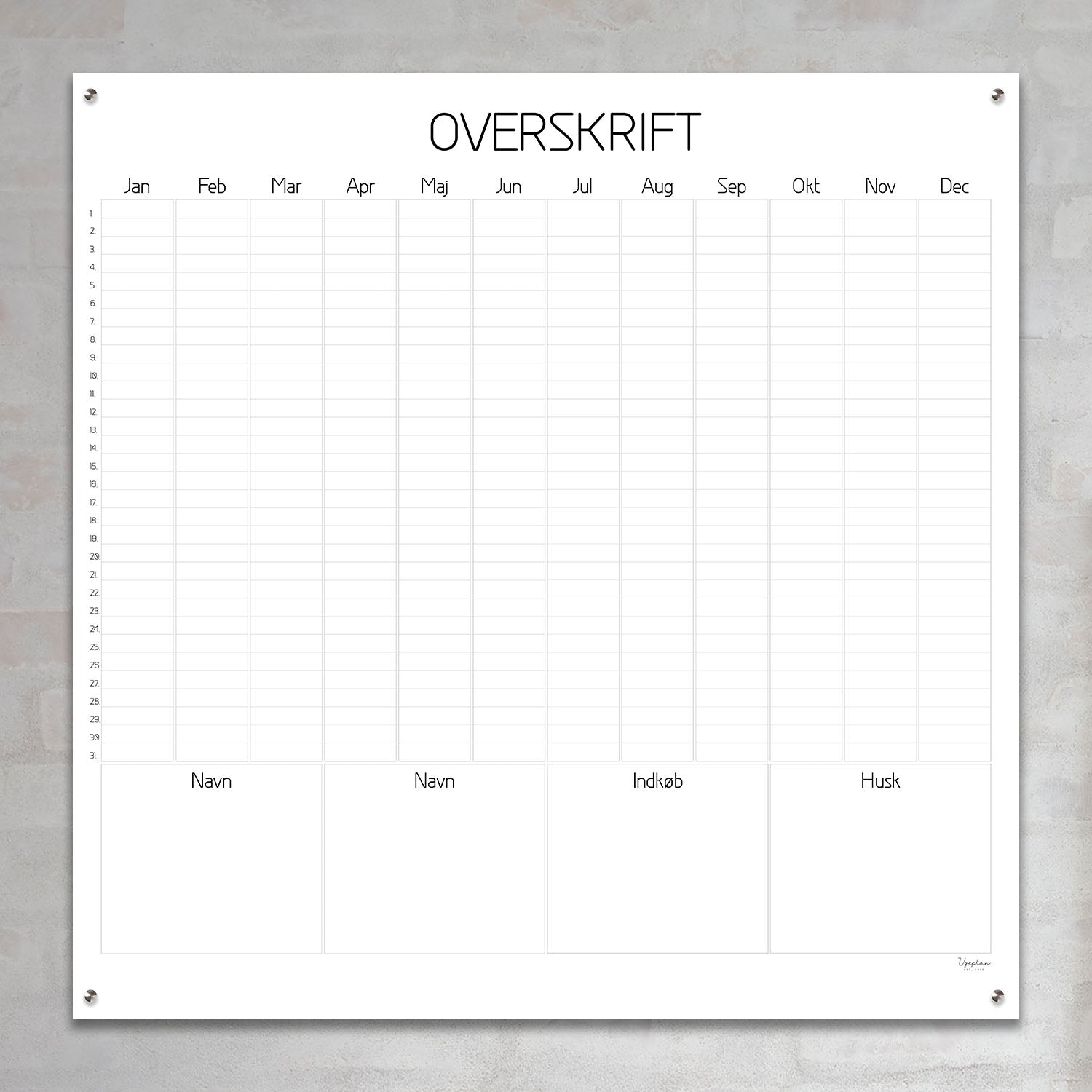 Årskalender, Moderne Kvadrat