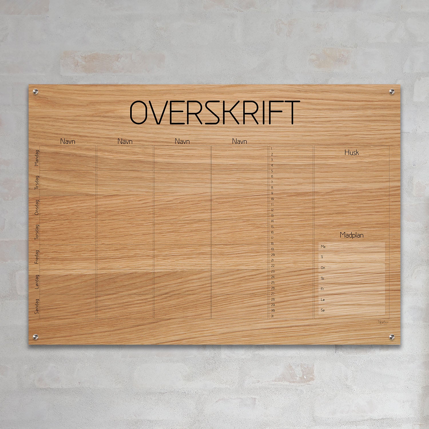 Månedsplan, Klassisk kvadratisk