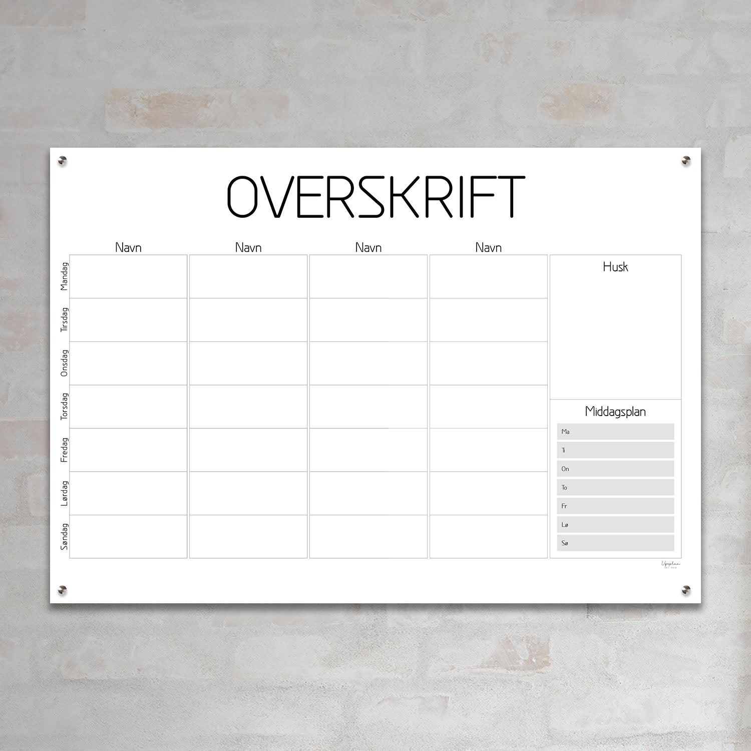 Ukeplan, Moderne liggende