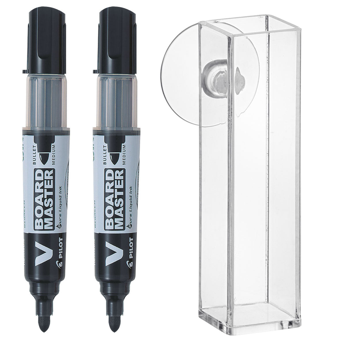 Merkeholder og 2 stk. svart tusj medium